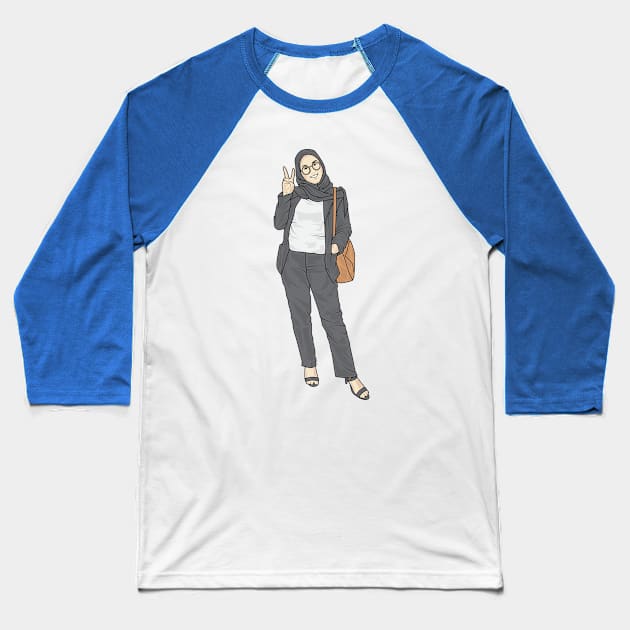 Hijabi Office Lady Baseball T-Shirt by crissbahari